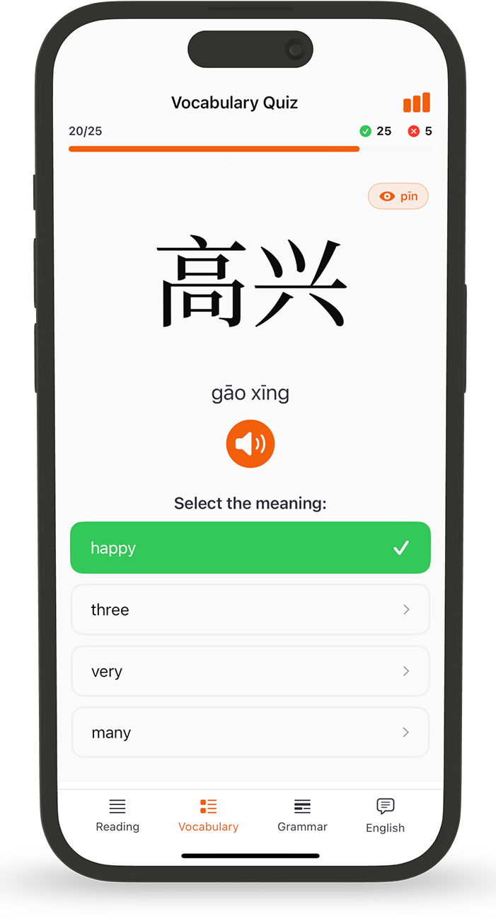 Flashcard and quiz interface